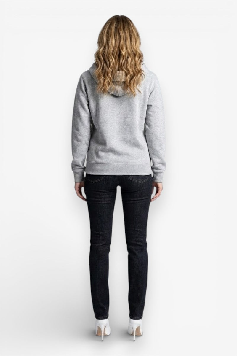 Wing Print Mall Goth Zip-Up Hoodie