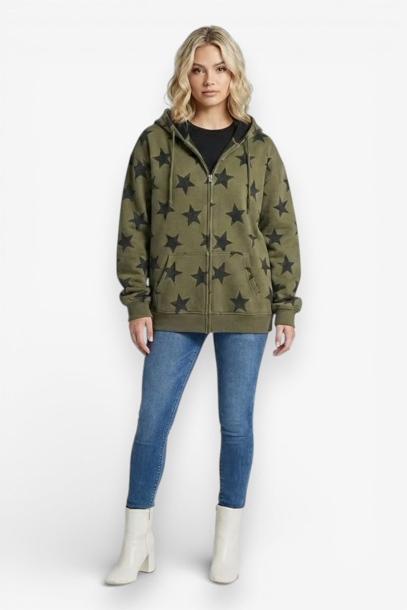Vintage Star Zip-Up Hoodie