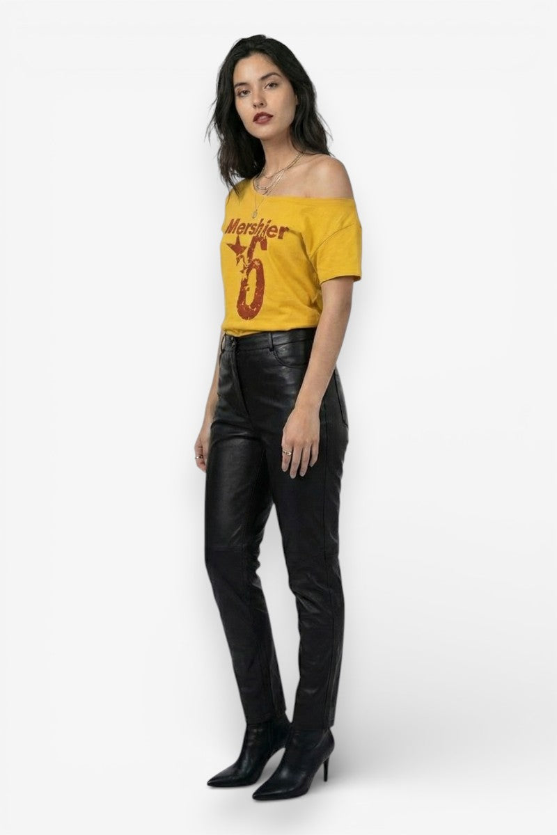 Off-Shoulder Sport Crop Tee