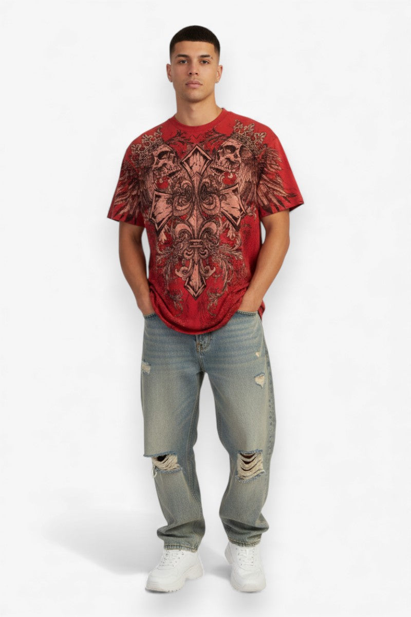 Washed Skull Oversized Tee