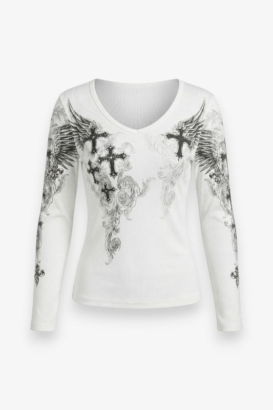 Cross Wings Long Sleeve Tee