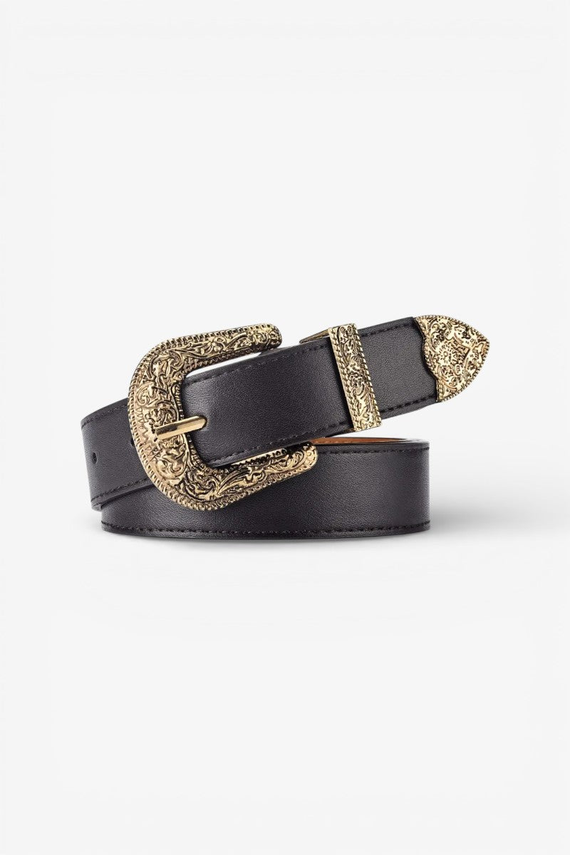 Vintage Carved Buckle Y2K PU Belt