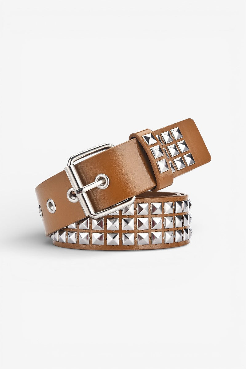 Square Rivet Punk Belt