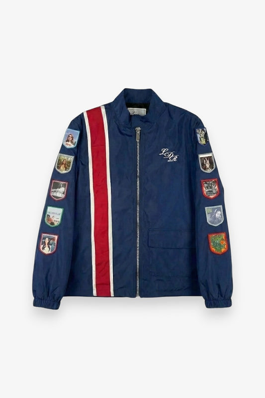 Navy Racer Patchwork Jacket