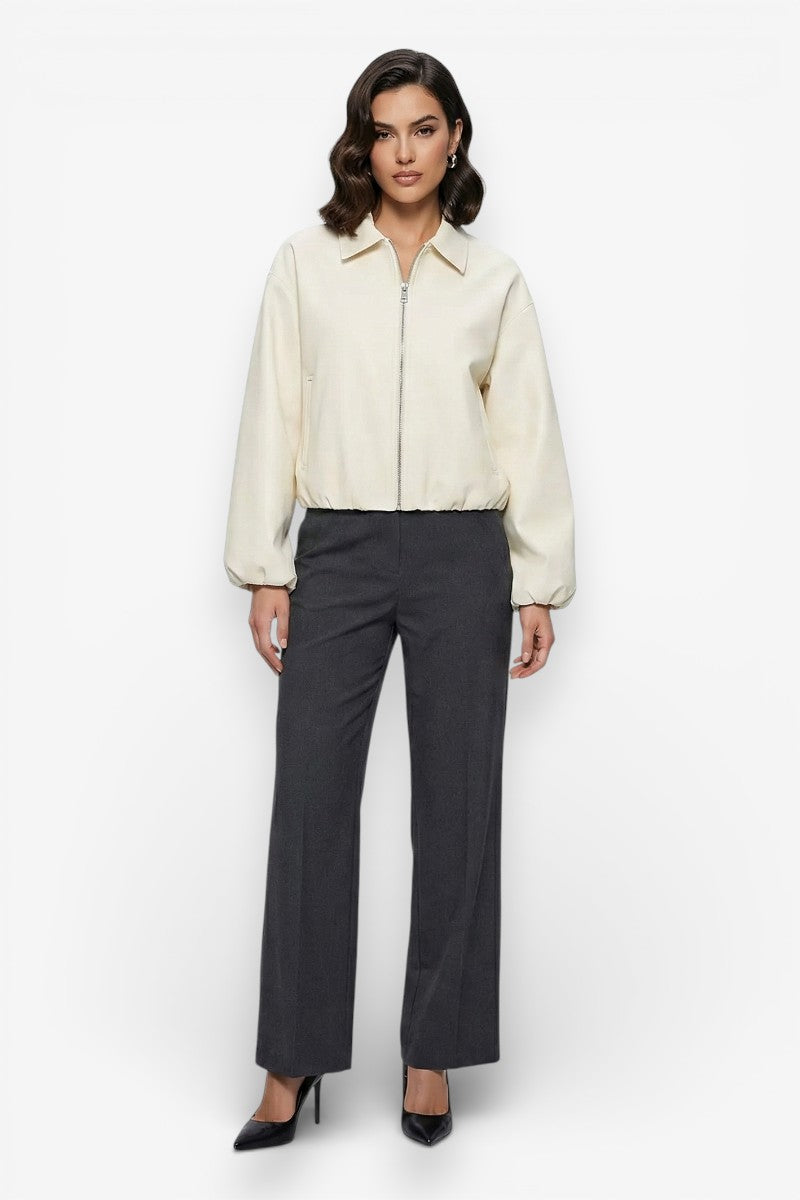 Cropped Puffer Varsity Jacket