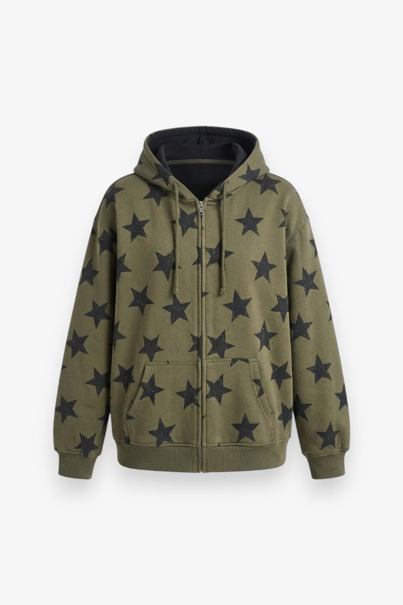 Vintage Star Zip-Up Hoodie
