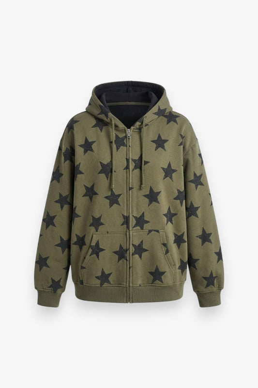 Vintage Star Zip-Up Hoodie