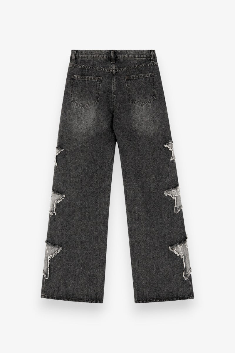 Star Patchwork Baggy Jeans