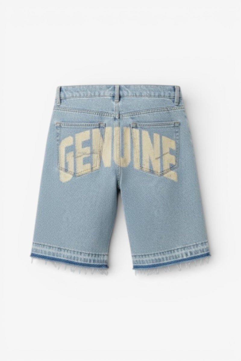 Gothic Cross Rhinestone Denim Jorts