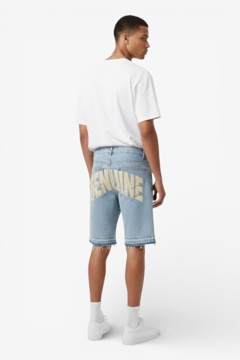 Gothic Cross Rhinestone Denim Jorts