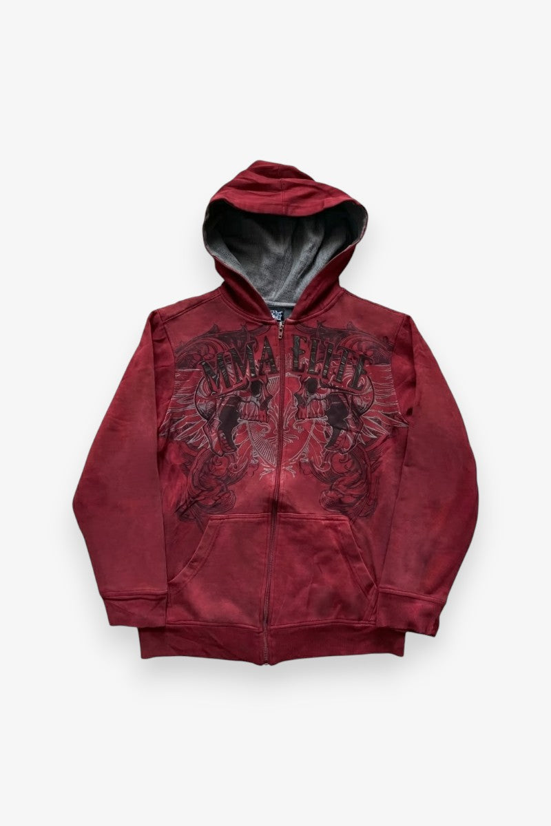 Red Skull Snake Zip-Up Hoodie