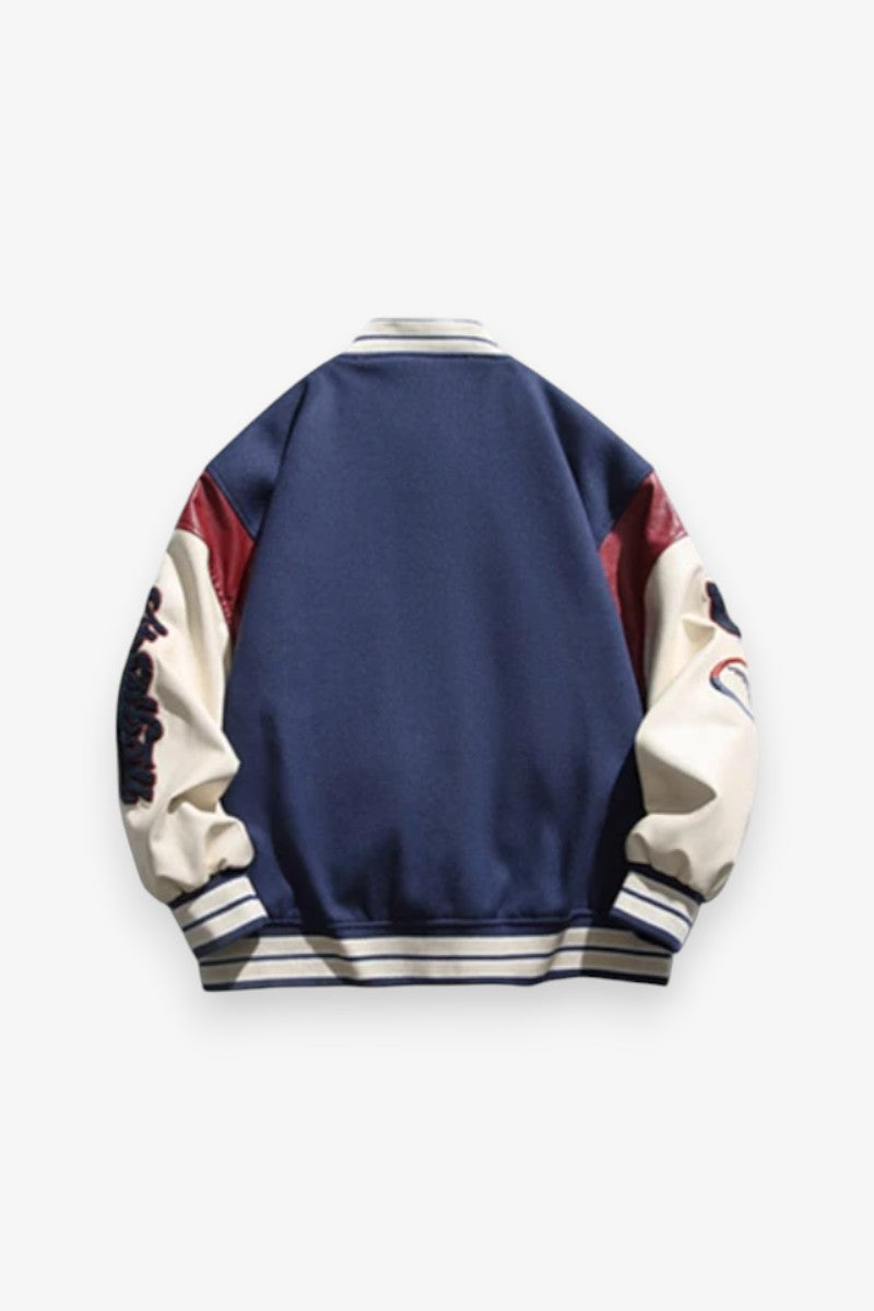Embroidered Splice Baseball Jacket