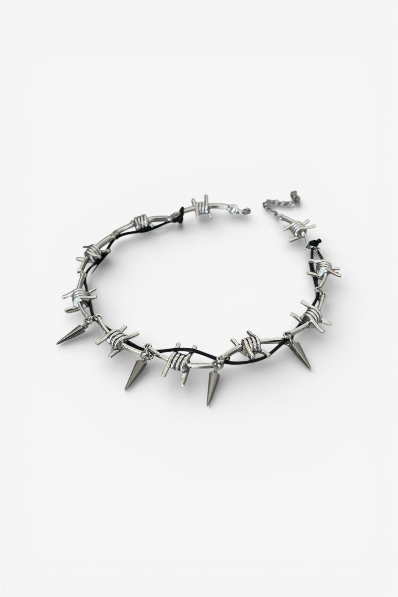 Punk Thorn Rivet Choker Necklace