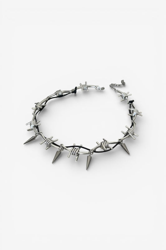 Punk Thorn Rivet Choker Necklace