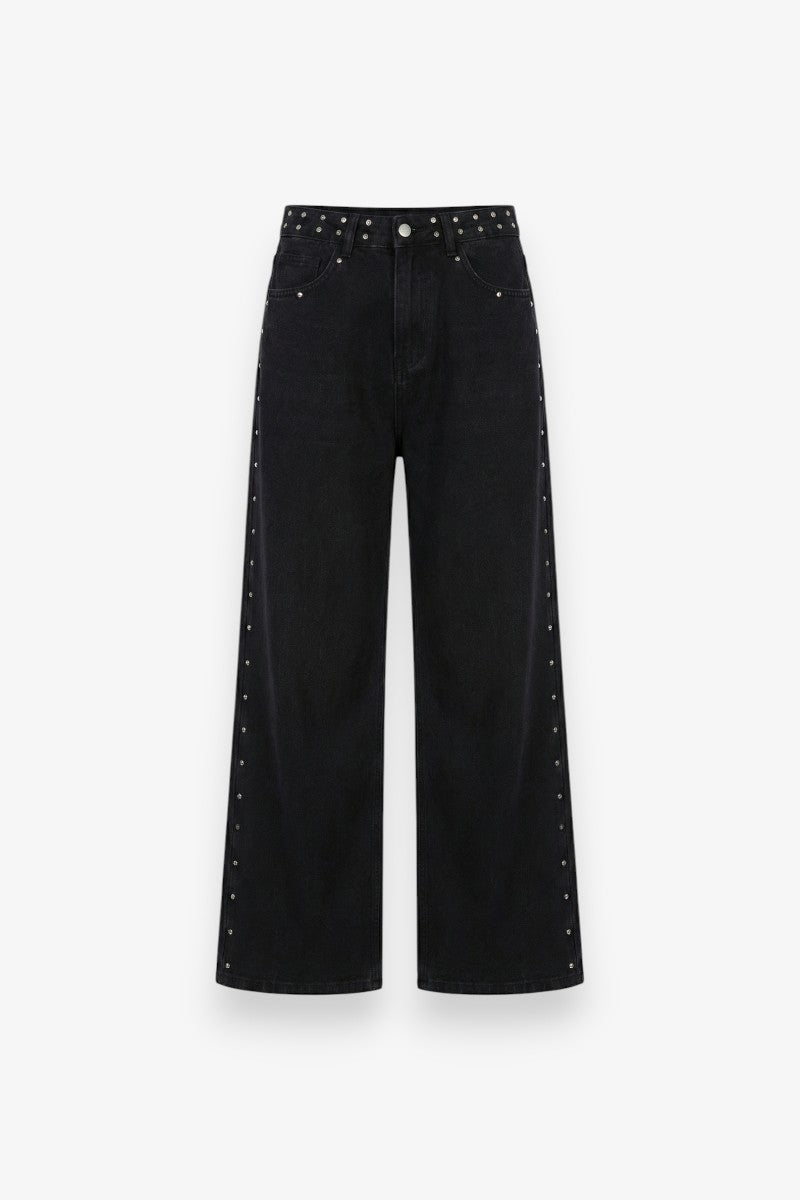 Star Sequin Wide-Leg Jeans