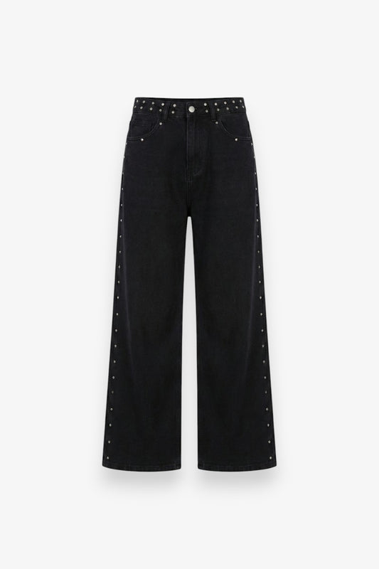 Star Sequin Wide-Leg Jeans