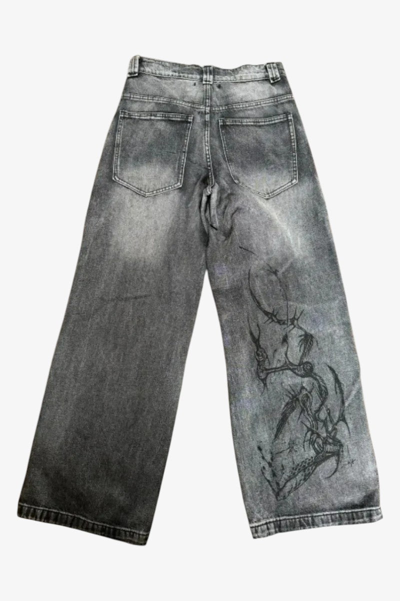Gothic Wide-Leg Jeans