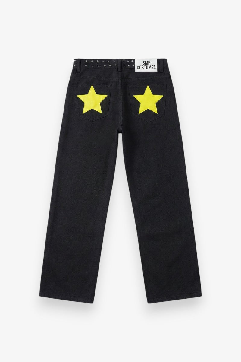 Star Sequin Wide-Leg Jeans