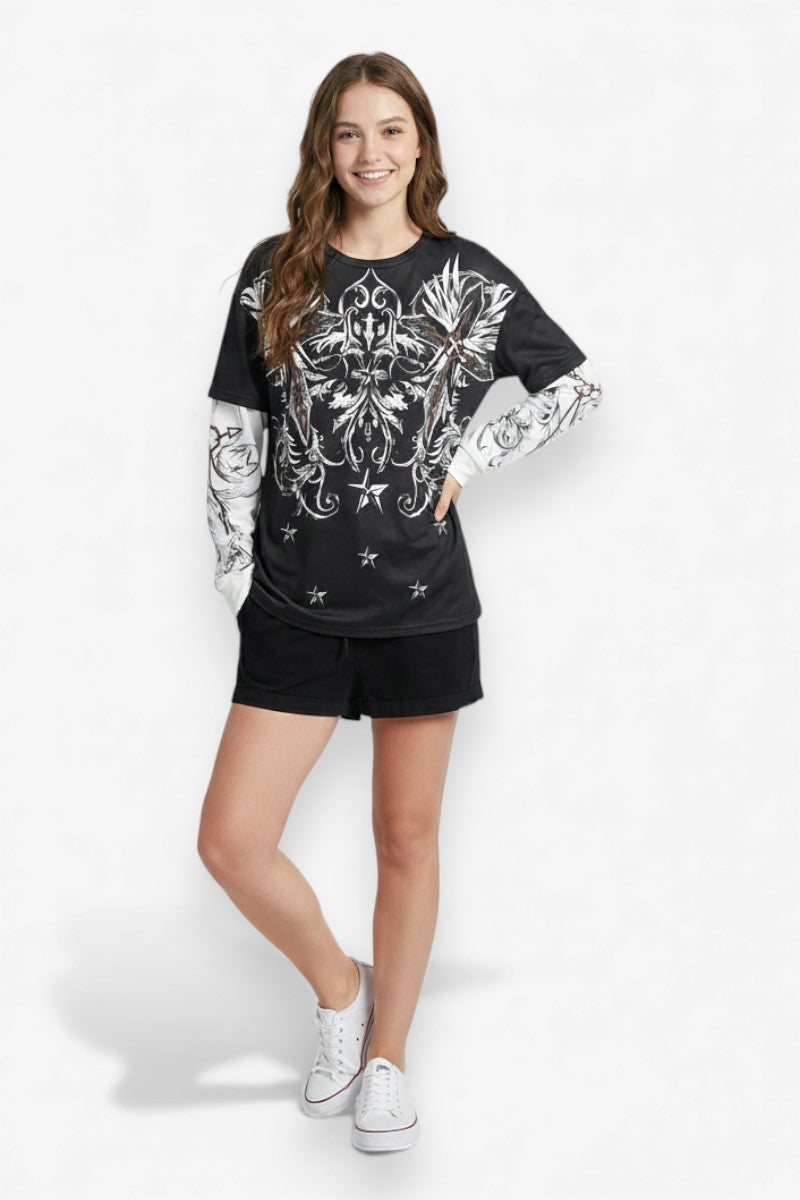 Heart-Sword Grunge Tee