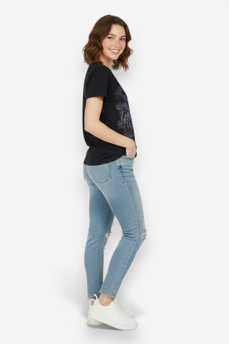 Gothic Floral Wings Tee