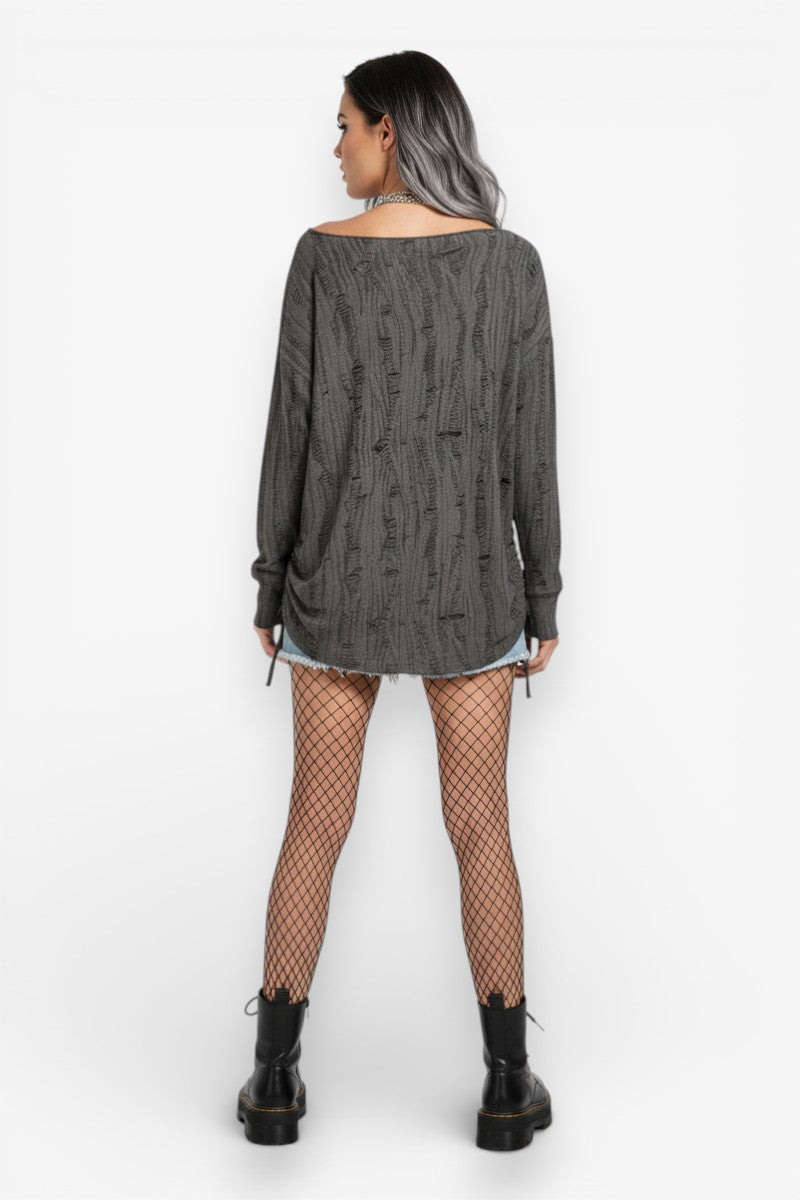 Star Cutout Loose Sleeve Tee