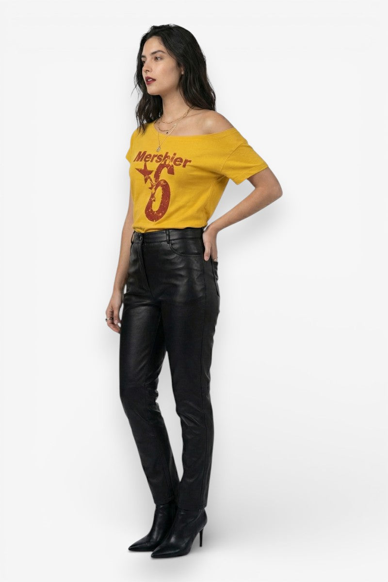 Off-Shoulder Sport Crop Tee
