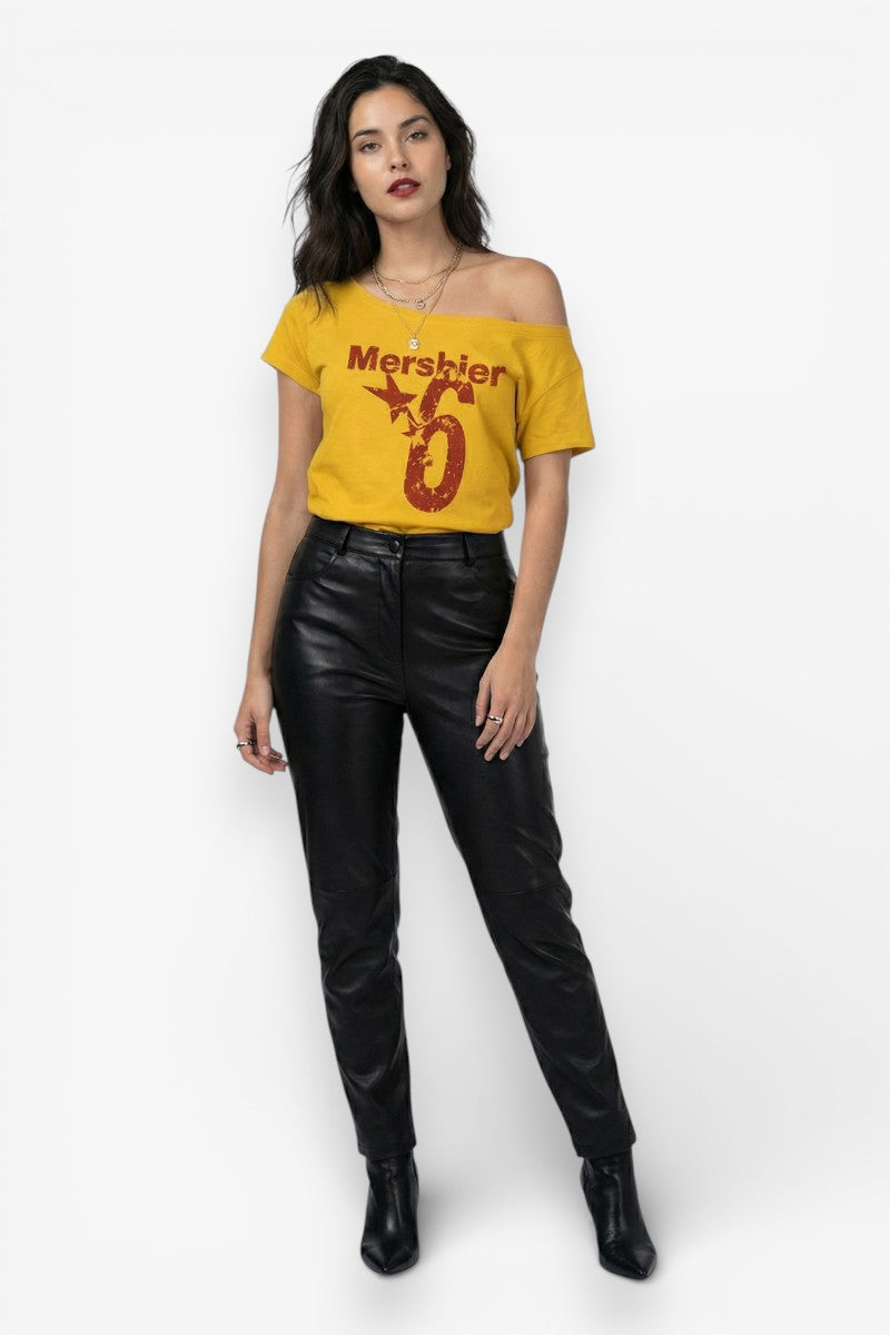 Off-Shoulder Sport Crop Tee
