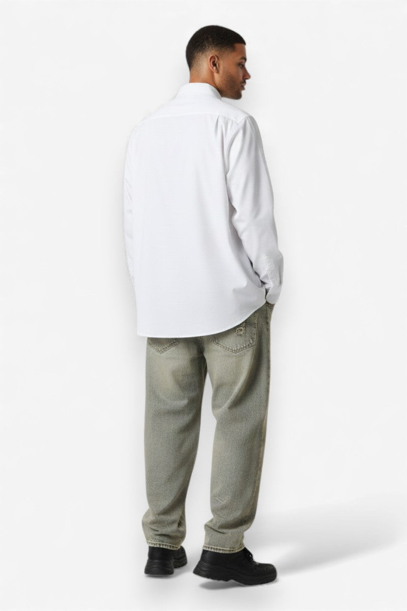 Gothic Script Skull V-Neck Shirt