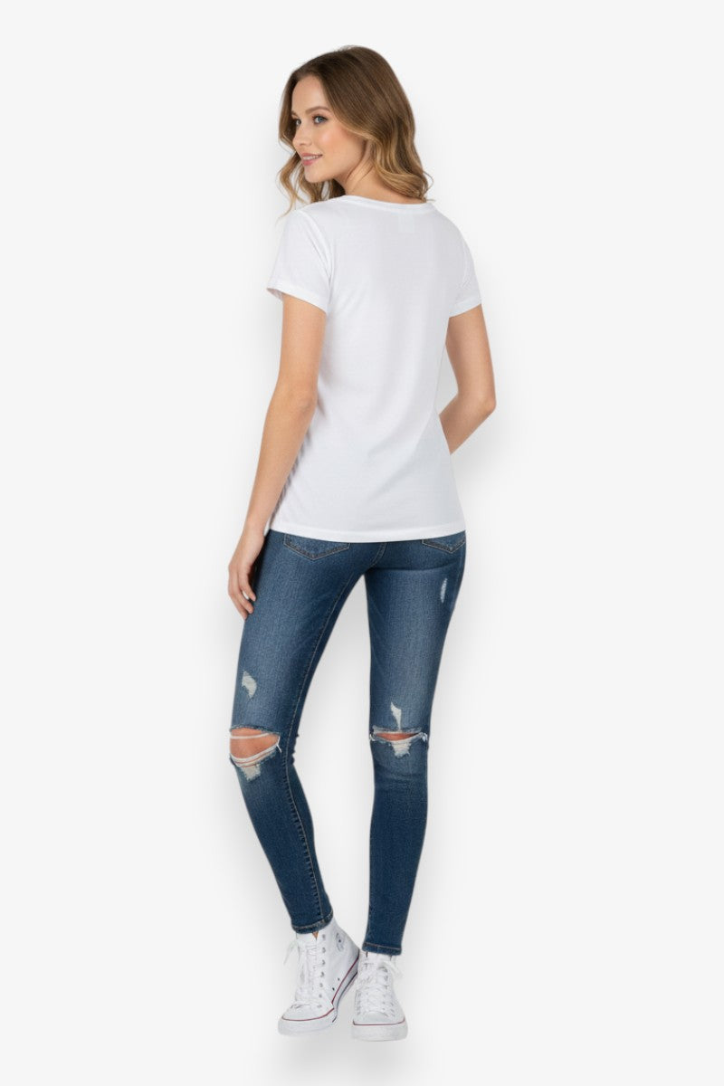 Metal Cross Sheer Tee