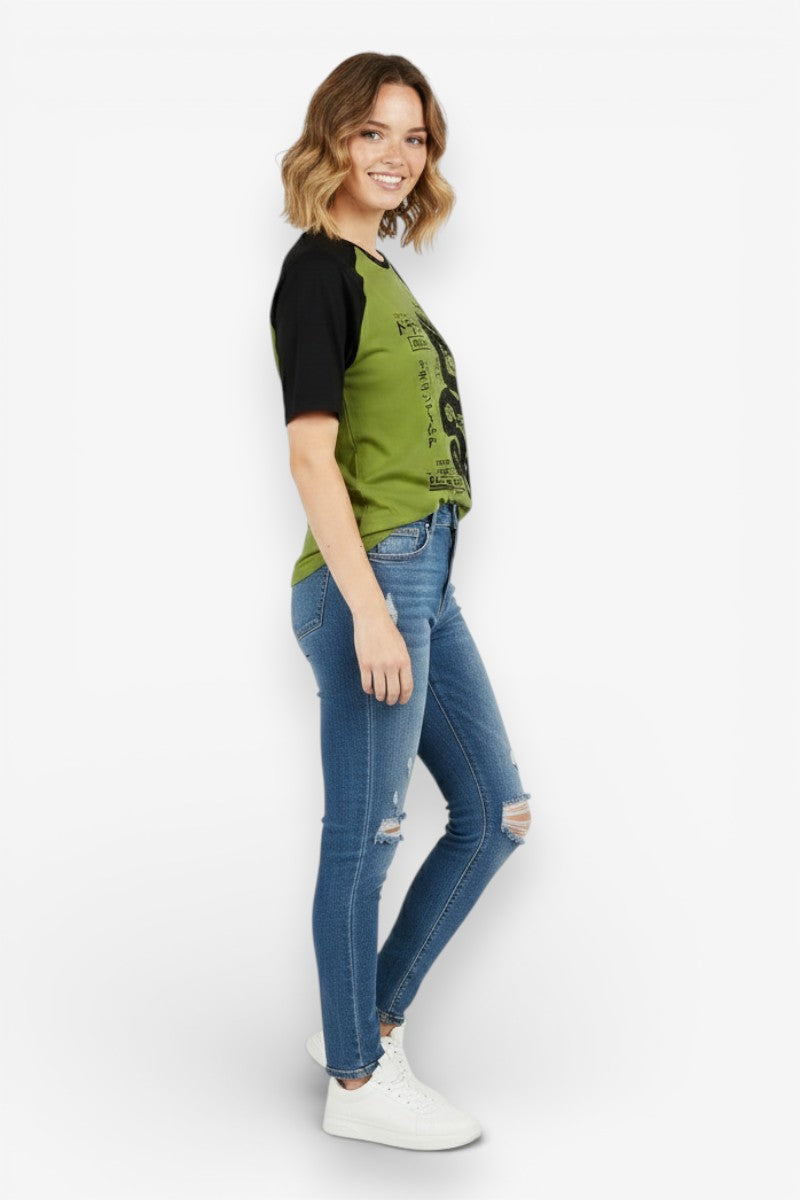 Japanese Dragon Graphic Casual Tee