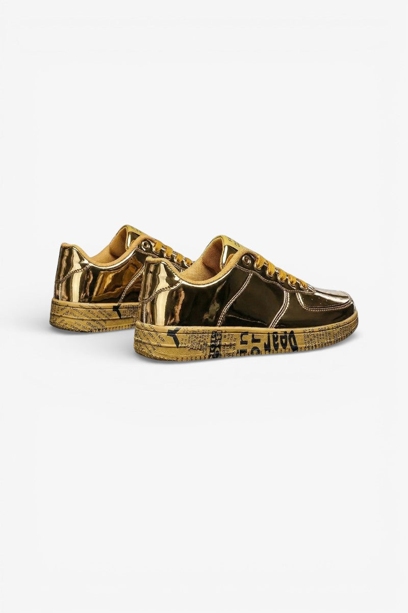 Gold Glitter Streetwear Sneakers
