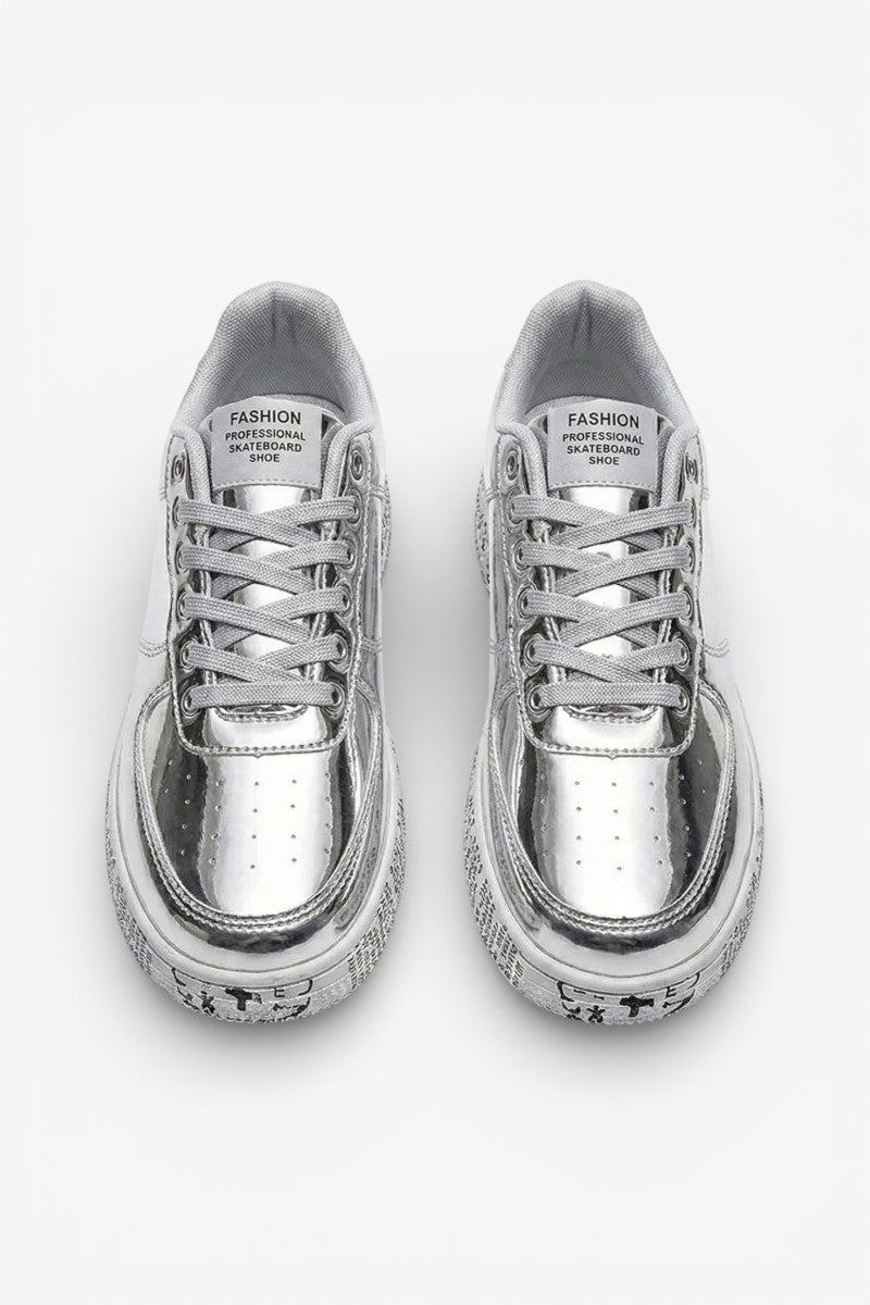 Gold Glitter Streetwear Sneakers