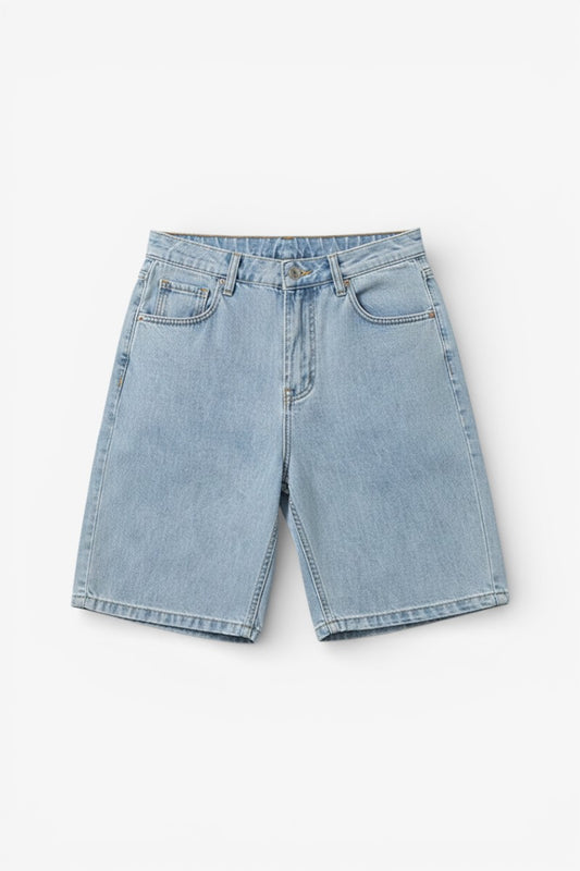 Light Blue Slim Denim Shorts