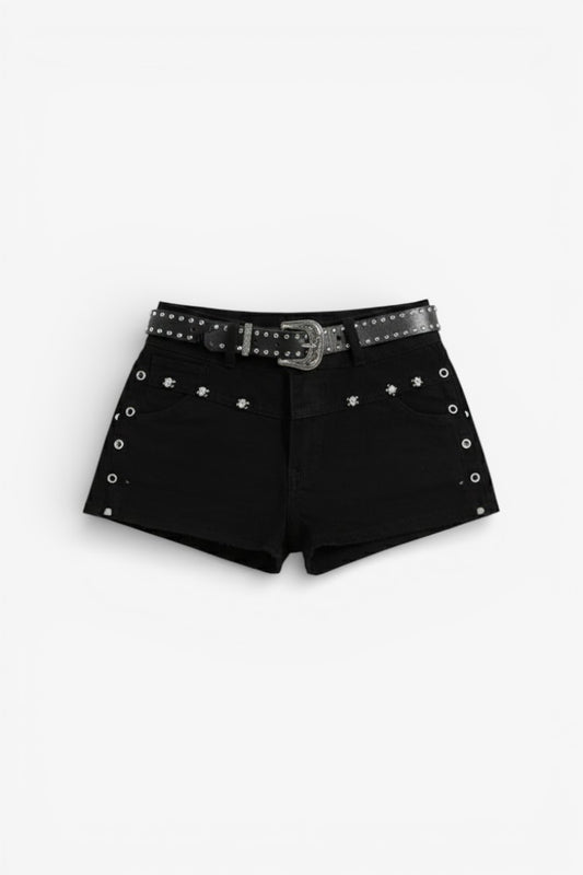Rivet Mini Denim Shorts