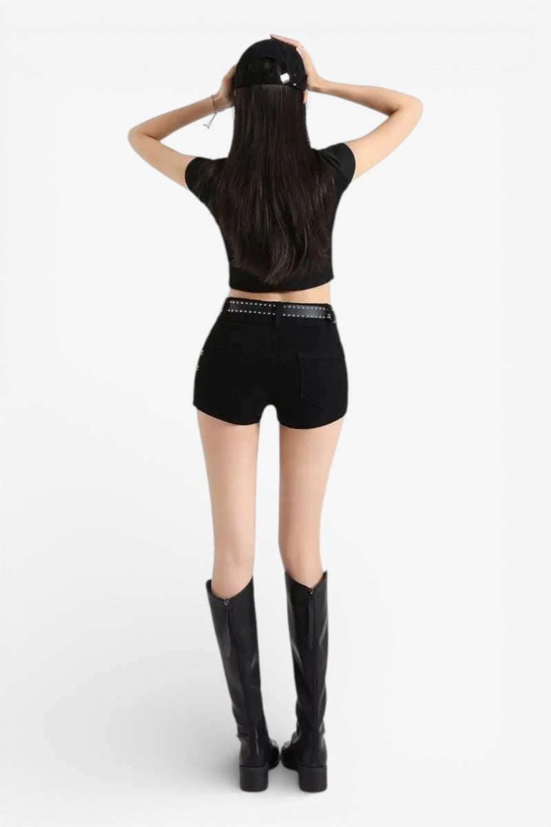 Rivet Mini Denim Shorts
