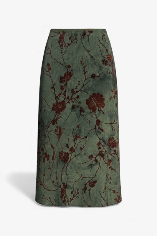 Harajuku Floral Low Rise Midi Skirt