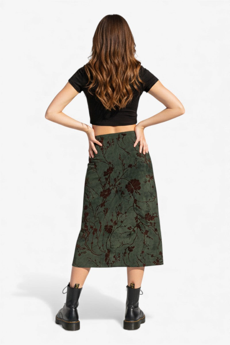 Harajuku Floral Low Rise Midi Skirt