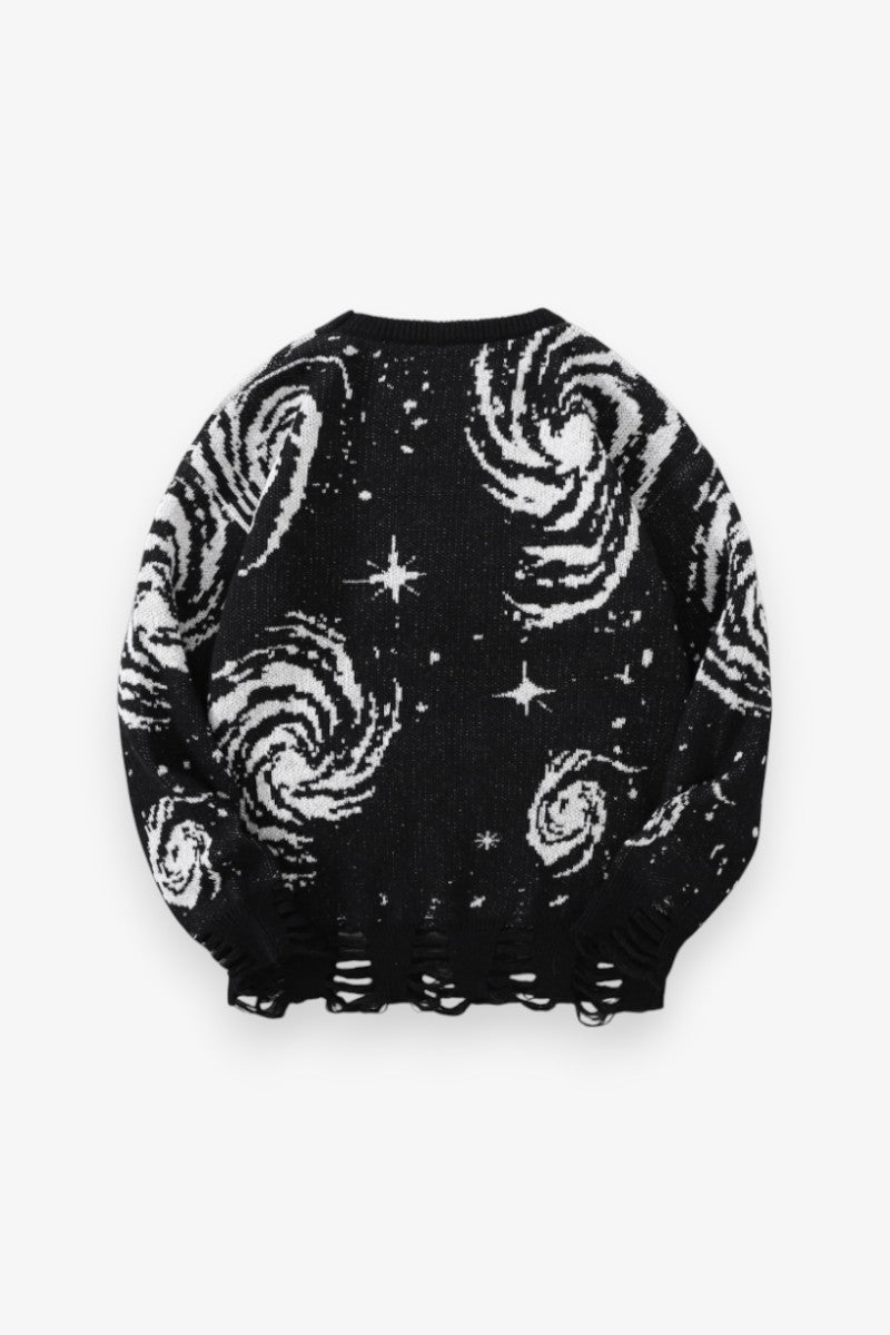 Starry Sky Ripped Knit Pullover