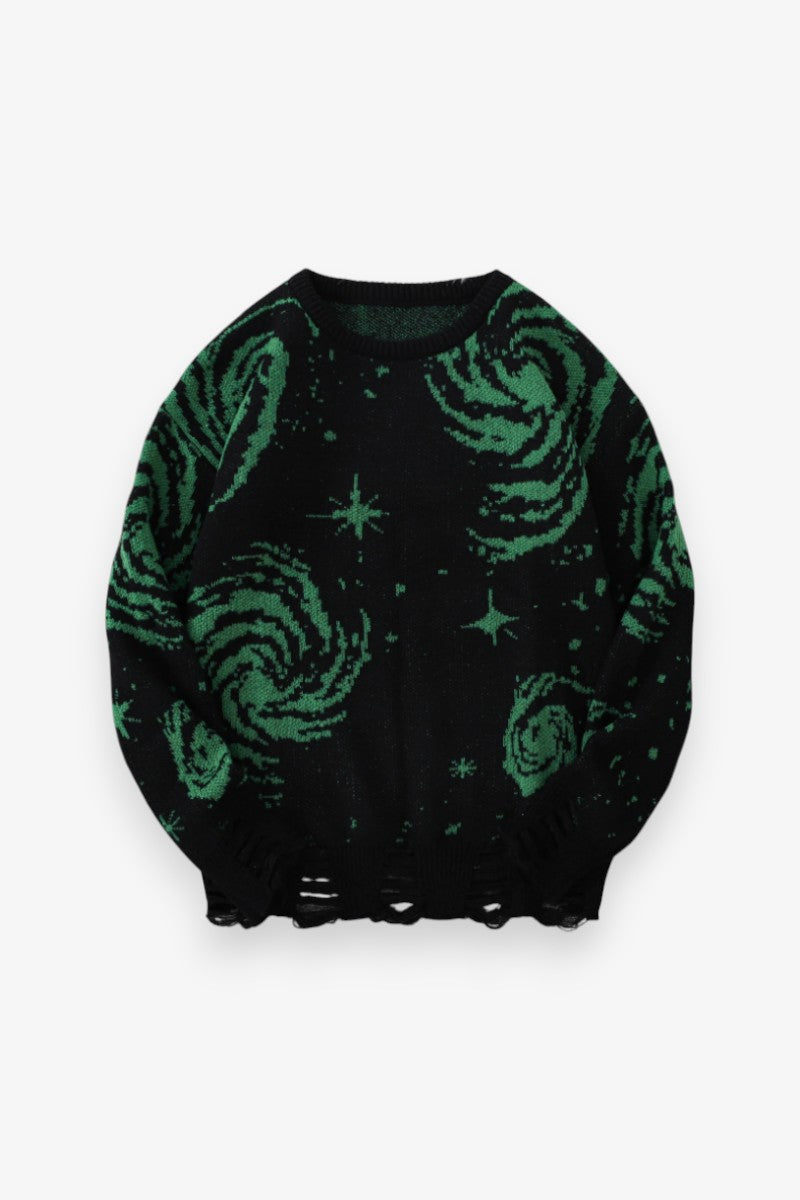 Starry Sky Ripped Knit Pullover