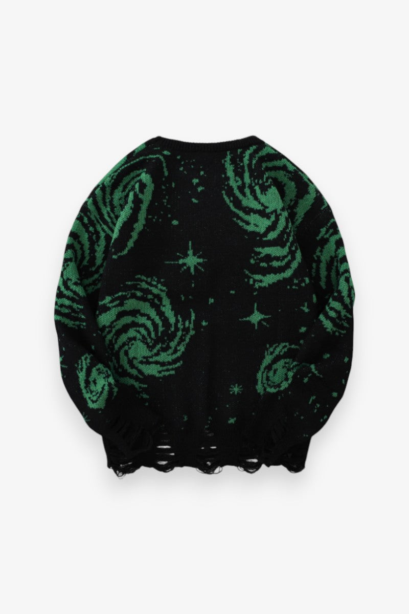 Starry Sky Ripped Knit Pullover