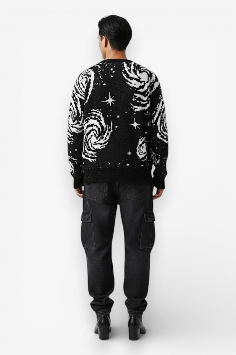 Starry Sky Ripped Knit Pullover