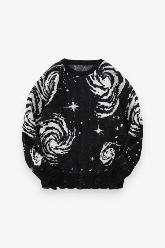 Starry Sky Ripped Knit Pullover