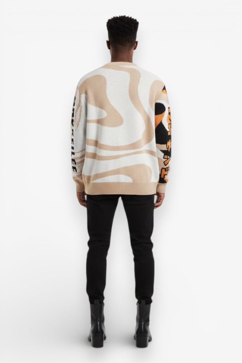 Retro Cartoon Knit Pullover Sweater